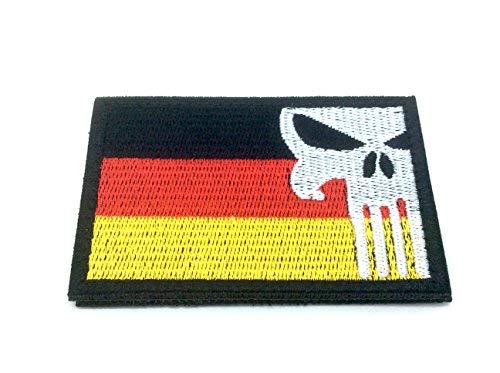 Deutschland Deutsch Schädel Gestickte Airsoft Klettverschluss-Flecken Patch Deutschland Deutsch Schädel Gestickte Airsoft Klettverschluss-Flecken Patch von TANGDIAABBCC
