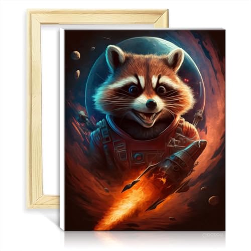TANGFEIY Malen nach Zahlen, Paintting Rocket, Ölgemälde-Set für Kinder, Anfänger, mit Pinseln und Acrylpigmenten auf Leinwand, Kunst, Malen nach Zahlen-Set, ohne Rahmen (40 x 50 cm) von TANGFEIY