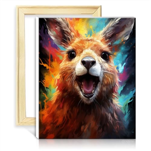 TANGFEIY Malen-nach-Zahlen-Set, Gemälde „Känguru“, Ölgemälde zum Selbermachen mit 3 Pinseln und Acrylfarben, Bilder für die Wanddekoration zu Hause, Geschenke zum Selbermachen, Rahmen (30 x 40 cm) TANGFEIY Malen-nach-Zahlen-Set, Gemälde „Känguru“, Ölgemälde zum Selbermachen mit 3 Pinseln und Acrylfarben, Bilder für die Wanddekoration zu Hause, Geschenke zum Selbermachen, Rahmen (30 x 40 cm) von TANGFEIY
