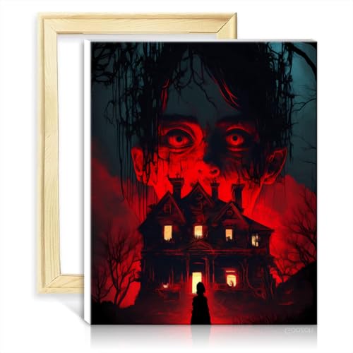 TANGFEIY Malen-nach-Zahlen-Set, Horror-Leinwand, digitales Ölgemälde zum Selbermachen, mit Pinseln und Acrylpigment, Zahlenmalerei, Anti-Stress-Spielzeug, DIY-Rahmen (40 x 50 cm) von TANGFEIY
