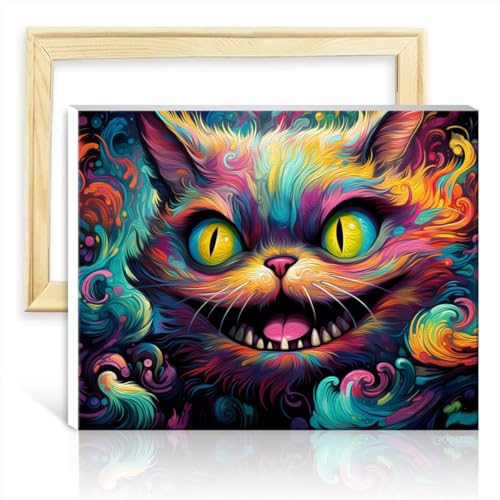 TANGFEIY Malset für Leinwandbilder, Alice-Katze, Ölgemälde zum Selbermachen mit Pinseln und Acrylpigmenten, Kunsthandwerksprojekt für die Wanddekoration zu Hause, Geschenke, ohne Rahmen (40 x 50 cm) TANGFEIY Malset für Leinwandbilder, Alice-Katze, Ölgemälde zum Selbermachen mit Pinseln und Acrylpigmenten, Kunsthandwerksprojekt für die Wanddekoration zu Hause, Geschenke, ohne Rahmen (40 x 50 cm) von TANGFEIY