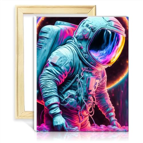 TANGFEIY Paintting Astro Digitales Ölgemälde zum Selbermachen, für Erwachsene, Acryl-Ölgemälde, Malerarbeiten mit Pinseln, Bilder für die Wanddekoration zu Hause, mit Rahmen (30 x 40 cm) von TANGFEIY