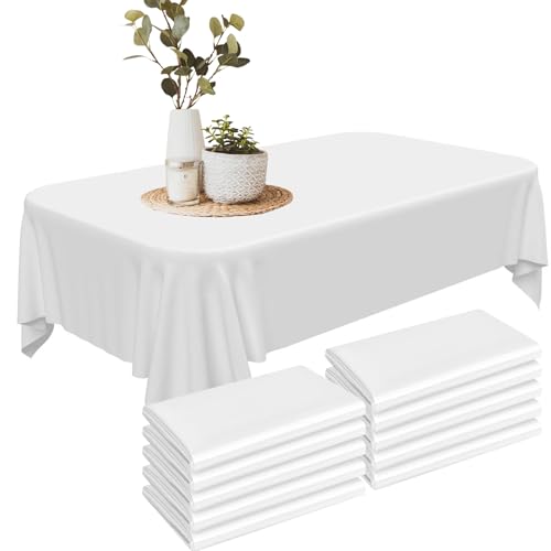 10 Stück Einweg Tischdecke aus Kunststoff, 137 x 274 cm Weiße Tischdecke Kunststoff Wasserdicht ölbeständig, Rechteckig Tischtuch für Party Hochzeiten Haushalt Picknick Geburtstags, Weiss 10 Stück Einweg Tischdecke aus Kunststoff, 137 x 274 cm Weiße Tischdecke Kunststoff Wasserdicht ölbeständig, Rechteckig Tischtuch für Party Hochzeiten Haushalt Picknick Geburtstags, Weiss von TANGHSE