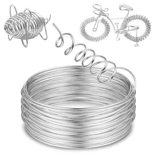 Basteldraht 2 mm x 30 m Draht zum Basteln Schmuckdraht Aluminiumdraht Bindedraht Modellierdraht Draht Rostfrei für Schmuckherstellung Bastelarbeiten Kunsthandwerk Modeschmuck (Silber) von TANGHSE