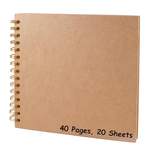 TNGJJY Hardcover Kraftpapier Spiralalbum, 20 x 20 cm, Fotoalbum zum Selbstgestalten 20 Seiten, Kraftpapier Erinnerungsbuch, Spiralalbum, Ringbuch Fotoalbum, für Geburtstag, Hochzeit, Jahrestag, Braun TNGJJY Hardcover Kraftpapier Spiralalbum, 20 x 20 cm, Fotoalbum zum Selbstgestalten 20 Seiten, Kraftpapier Erinnerungsbuch, Spiralalbum, Ringbuch Fotoalbum, für Geburtstag, Hochzeit, Jahrestag, Braun von TANGJJY