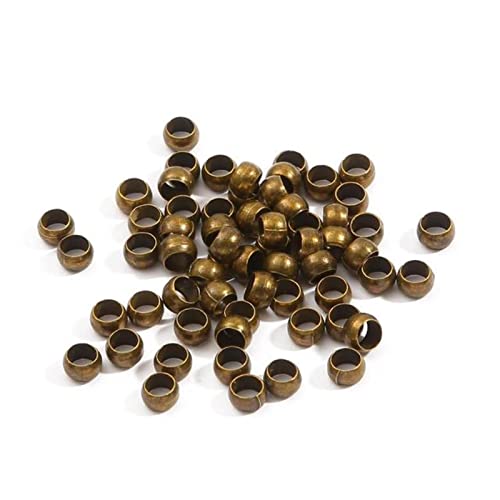 TANGYY 100–500 Stück runde Quetschperlen Stopper Spacer Lose Perlen für die Schmuckherstellung Zubehör-Bronze, 1,5 mm 500 Stück von TANGYY