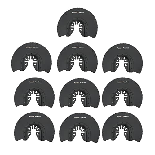10 Pcs 88mm High Carbon Steel Semi Circular Saw Blades, Wear and Proof, Multitool Oscillating Blades for Cutting Plastic, Fiber Glass, Pipe, PVC, Hardwood 10 Pcs 88mm High Carbon Steel Semi Circular Saw Blades, Wear and Proof, Multitool Oscillating Blades for Cutting Plastic, Fiber Glass, Pipe, PVC, Hardwood von TANIQIACA