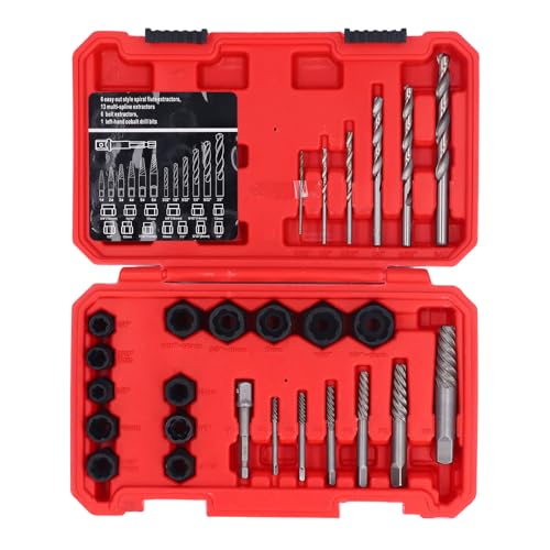 26 Stcs Schrauben- und Schraubenextraktionssatz - HSS -Bohrbit -Kit mit Adapter für einfache Verschraubungen und Abbau von Schraubenscheiben (Schraubenextraktion, 26 Stcs Schrauben- und Schraubenextraktionssatz - HSS -Bohrbit -Kit mit Adapter für einfache Verschraubungen und Abbau von Schraubenscheiben (Schraubenextraktion, von TANIQIACA