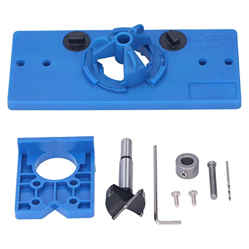 35 -mm -Scharnier -Loch -Sägen -Jig -Bohrhandbuch, genauer Positionierungslokator für Möbeltürschlösser, ABS -Material, geeignet für verschiedene Bohrer, komplettes Zubehör -Kit (Blue) von TANIQIACA