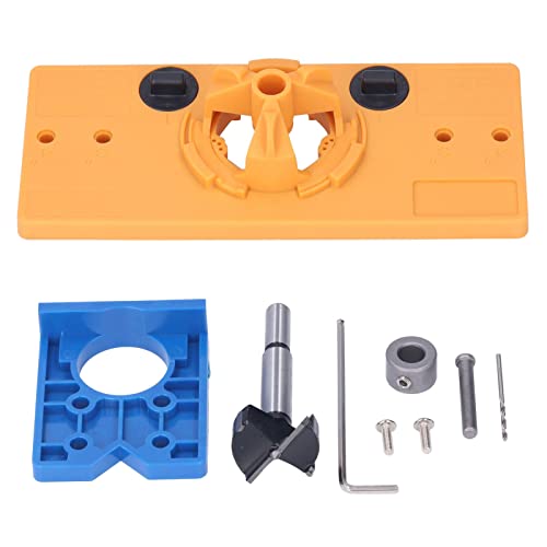 35 -mm -Scharnier -Loch -Sägen -Jig -Bohrhandbuch, genauer Positionierungslokator für Möbeltürschlösser, ABS -Material, geeignet für verschiedene Bohrer, komplettes Zubehör -Kit (Yellow) von TANIQIACA