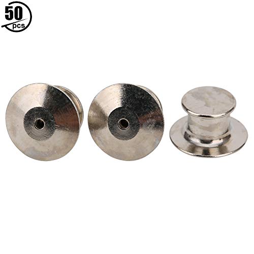 50pcs hochwertige Messing -Pin -Rücken, Beutelverschluss, einfache Installation für Pushpins, Namensschilds, Displaybücher, Lanyards und mehr, 7 x 10 mm Größe, Gold und N (Champagne) von TANIQIACA