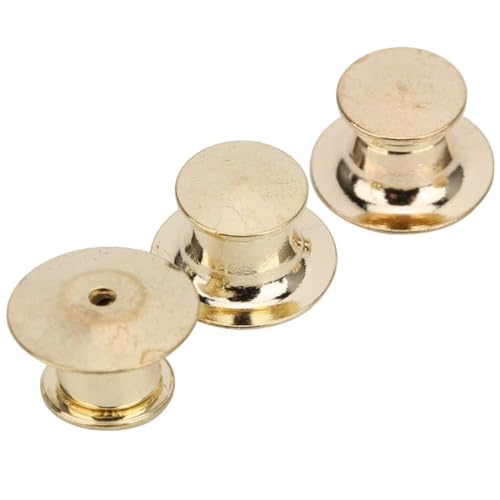 50pcs hochwertige Messing -Pin -Rücken, Beutelverschluss, einfache Installation für Pushpins, Namensschilds, Displaybücher, Lanyards und mehr, 7 x 10 mm Größe, Gold und N (Gold) von TANIQIACA