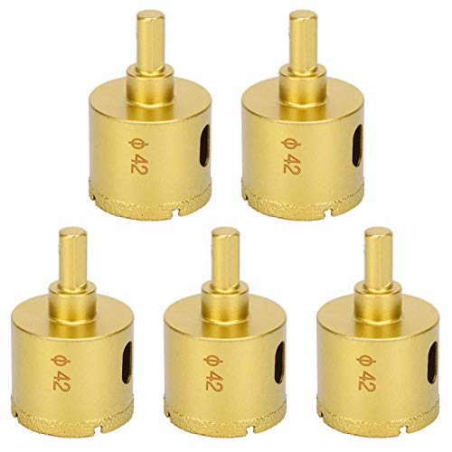 5pcs 42mm Lochsägen Set, goldene Lözelbohrerschneider für Marmorglaskeramiksteine, hochwertiges Material, robust und schneiden 5pcs 42mm Lochsägen Set, goldene Lözelbohrerschneider für Marmorglaskeramiksteine, hochwertiges Material, robust und schneiden von TANIQIACA