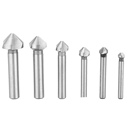 6 PCS HSS 3 Flötenkämpfer -Set, 90 ° Winkel Vollgemerde Holzbearbeitungsschubschneider für Kohlenstoffstahl, PVC und Holzbretter, Schnellverkleidung und Kammbohrer, Easy Maintenan 6 PCS HSS 3 Flötenkämpfer -Set, 90 ° Winkel Vollgemerde Holzbearbeitungsschubschneider für Kohlenstoffstahl, PVC und Holzbretter, Schnellverkleidung und Kammbohrer, Easy Maintenan von TANIQIACA