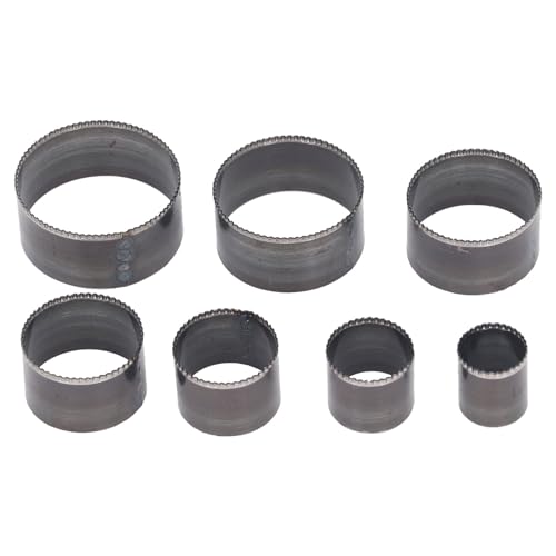 7pcs Leder -Schneiddarsch -Set - Wellen- und runde manuelle Stanzformen - Alloy Steel DIY -Handwerkswerkzeuge - ideal für Schmuckherstellung, Lederarbeit und DIY -Projekte von TANIQIACA