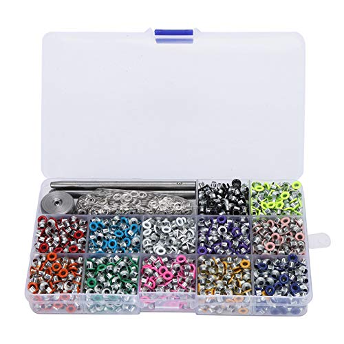Buntes Metall Hollow Niet -Öle -Kit mit Punch -Install -Werkzeug, DIY -Zubehör für Lederhandwerk, Gürtel und Kleidung, Farbenvielfalt, robust und Verschleiß, einfach von TANIQIACA