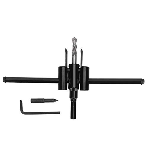 Einstellbarer Lochschneidersägen -Kit, Alloy -Stahl -DIY -Runde Schneidwerkzeug für Holzplastikplatten mit Conehead und Sechskantschlüssel, schnelle Messung und präzises Schneiden (30-200mm) von TANIQIACA