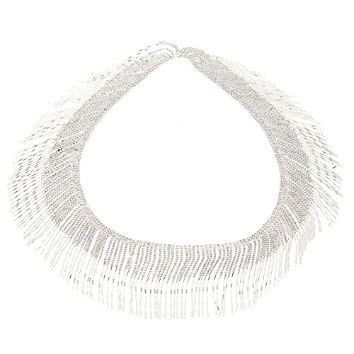 Hochwertige Strasskettenkette glänzende Kristallglasquasten DIY Dekoration, 1 Yard Länge für einfaches Handwerk und Nähen (Silver AB lottery) von TANIQIACA