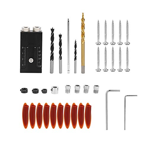 Taschenloch -Jig -Kit, schräg Bohrlokator, Doppelholz -Guides, Gelenkwinkelwerkzeug, aus Aluminiumlegierung, einfaches Setup mit graviertem Lineal, komplettes Schreiner -Set Taschenloch -Jig -Kit, schräg Bohrlokator, Doppelholz -Guides, Gelenkwinkelwerkzeug, aus Aluminiumlegierung, einfaches Setup mit graviertem Lineal, komplettes Schreiner -Set von TANIQIACA