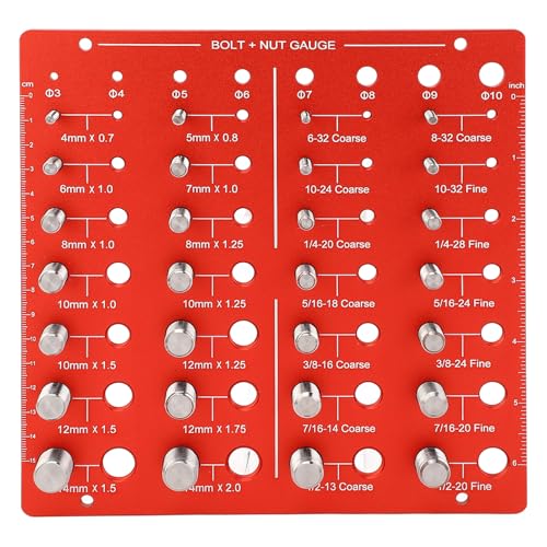 Thread Checker Aluminum Alloy Anodized Outer layer Metric Standard Sizes Screw and Nut Identifier Gauges - For Mechanics and DIY Enthusiasts, Screw and Nut Identifier Gauges von TANIQIACA