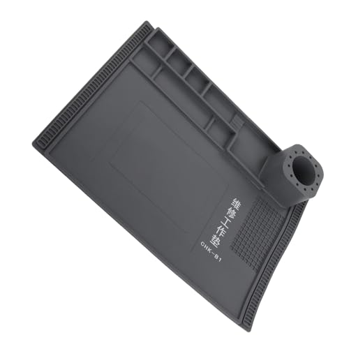 Wärmeisolierung Silikonreparaturmatte, Silikonarbeitsmatte - Hochtemperaturwiderstand Wärme Isolierung Elektronik Reparaturmatte, 40 x 30 cm grün, für die Elektronikreparatur (Gray) von TANIQIACA