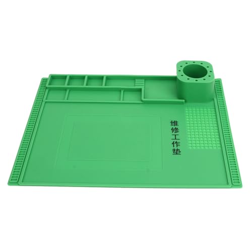 Wärmeisolierung Silikonreparaturmatte, Silikonarbeitsmatte - Hochtemperaturwiderstand Wärme Isolierung Elektronik Reparaturmatte, 40 x 30 cm grün, für die Elektronikreparatur (Green) von TANIQIACA