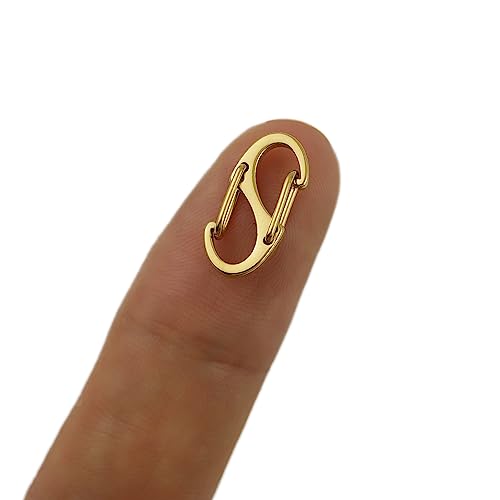 Doppelter Karabinerverschluss für Halskette, Armband-Verlängerung, doppelte Öffnung für DIY-Schmuckherstellung, 1,4 cm, goldfarben, 3 Stück Doppelter Karabinerverschluss für Halskette, Armband-Verlängerung, doppelte Öffnung für DIY-Schmuckherstellung, 1,4 cm, goldfarben, 3 Stück von TANJUN