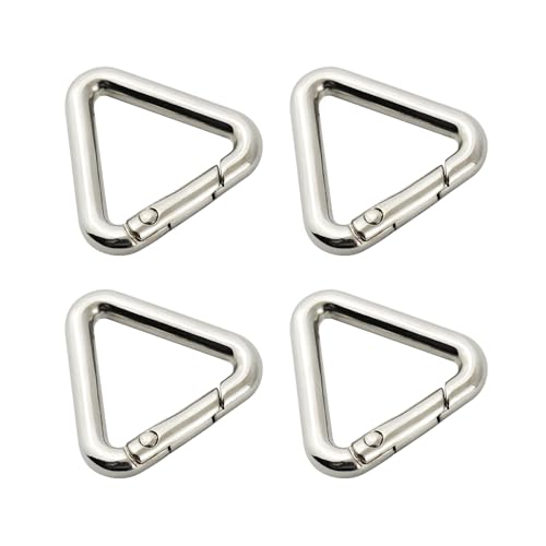 Dreieckiger Schlüsselanhänger, Feder-Karabinerhaken, Trigger, Schlüsselanhänger, Wasserkocherschnalle für Taschen, Geldbörsen (1,9 cm, Silber) von TANJUN