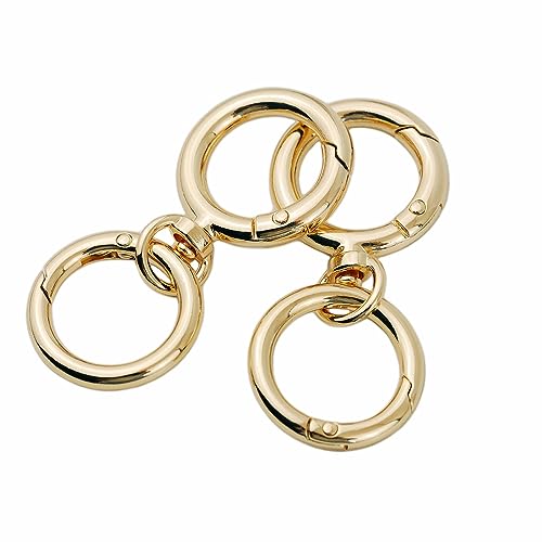 Karabinerhaken mit Drehgelenk, Schlüsselband, Schlüsselanhänger, Karabinerhaken, Federclip, Karabinerhaken mit Ring für Schlüssel, Schlüsselbänder, Schmuck, Bastelbedarf (Gold) von TANJUN