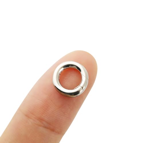 TANJUN 925 Sterling Silber Runde Perle Halskette Enhancer Verkürzer Ring Federverschluss Verbinder (9,8 mm) von TANJUN