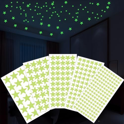 TANSAR 438 Leuchtsterne Selbstklebend, Leuchtende Sterne für Kinderzimmer, DIY Leuchtsticker Sterne, Fluoreszierende Aufkleber Leuchtend im Dunkeln TANSAR 438 Leuchtsterne Selbstklebend, Leuchtende Sterne für Kinderzimmer, DIY Leuchtsticker Sterne, Fluoreszierende Aufkleber Leuchtend im Dunkeln von TANSAR