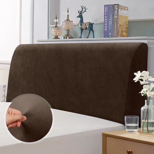 TAOCOCO Kopfteilbezug für Bett, elastisch aus Stretchmaterial, weicher Samtstoff, einfarbig, vollständige Abdeckung, waschbar, pflegeleicht, Kopfteil Abdeckung, Braun, Breite 200-220 cm TAOCOCO Kopfteilbezug für Bett, elastisch aus Stretchmaterial, weicher Samtstoff, einfarbig, vollständige Abdeckung, waschbar, pflegeleicht, Kopfteil Abdeckung, Braun, Breite 200-220 cm von TAOCOCO