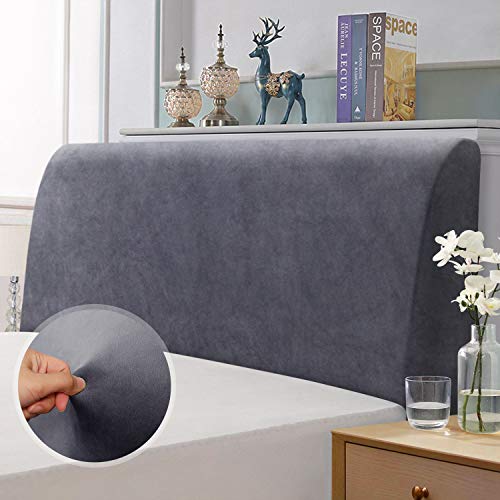 TAOCOCO Kopfteilbezug für Bett, elastisch aus Stretchmaterial, weicher Samtstoff, einfarbig, vollständige Abdeckung, waschbar, pflegeleicht, Kopfteil Abdeckung, Grau, Breite 180-200 cm TAOCOCO Kopfteilbezug für Bett, elastisch aus Stretchmaterial, weicher Samtstoff, einfarbig, vollständige Abdeckung, waschbar, pflegeleicht, Kopfteil Abdeckung, Grau, Breite 180-200 cm von TAOCOCO