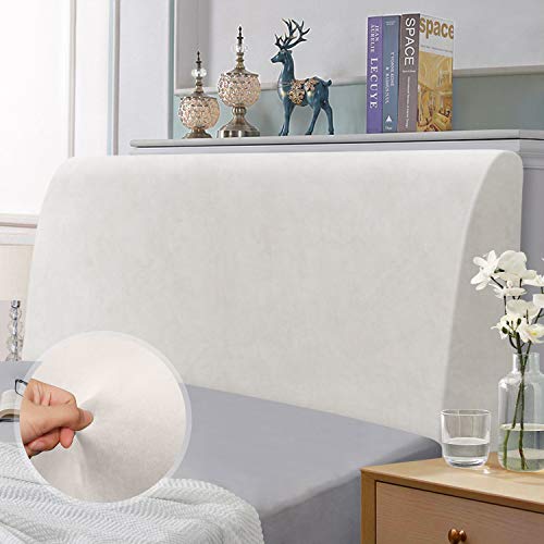 TAOCOCO Kopfteilbezug für Bett, elastisch aus Stretchmaterial, weicher Samtstoff, einfarbig, vollständige Abdeckung, waschbar, pflegeleicht, Kopfteil Abdeckung, Weiß, Breite 180-200 cm TAOCOCO Kopfteilbezug für Bett, elastisch aus Stretchmaterial, weicher Samtstoff, einfarbig, vollständige Abdeckung, waschbar, pflegeleicht, Kopfteil Abdeckung, Weiß, Breite 180-200 cm von TAOCOCO