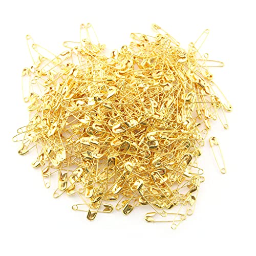 TAODAN Mini-Sicherheitsnadeln, goldfarben, 22 mm, kleine Metallverzierung, Sicherheitsclips für Schmuck, Kostüme, Anhänger, 500 Stück von TAODAN