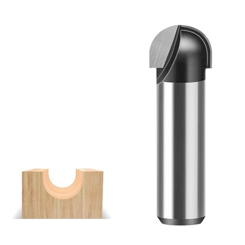 1/4 Zoll 1/2 Zoll Schaft Rundkopf Cove Core Box Router Bit, Graviermaschine Fräser Holzbearbeitungswerkzeuge(12.7X15.9mm) von TAOMENJS