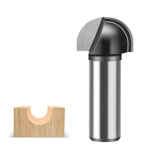 1/4 Zoll 1/2 Zoll Schaft Rundkopf Cove Core Box Router Bit, Graviermaschine Fräser Holzbearbeitungswerkzeuge(12.7X22.2mm) von TAOMENJS