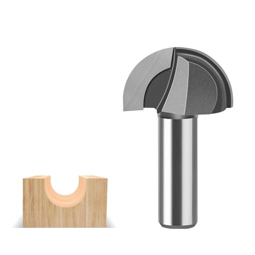 1/4 Zoll 1/2 Zoll Schaft Rundkopf Cove Core Box Router Bit, Graviermaschine Fräser Holzbearbeitungswerkzeuge(12.7X34.9mm) von TAOMENJS