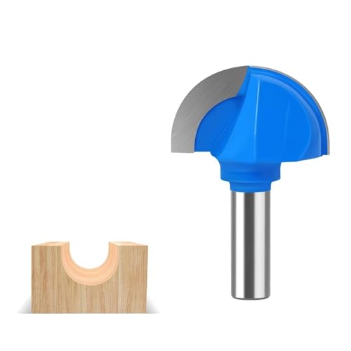 1/4 Zoll 1/2 Zoll Schaft Rundkopf Cove Core Box Router Bit, Graviermaschine Fräser Holzbearbeitungswerkzeuge(12.7X50.8mm) von TAOMENJS