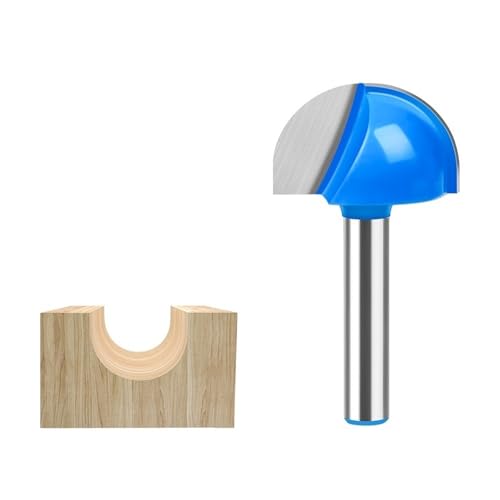 1/4 Zoll 1/2 Zoll Schaft Rundkopf Cove Core Box Router Bit, Graviermaschine Fräser Holzbearbeitungswerkzeuge(6.35X25.4mm) von TAOMENJS