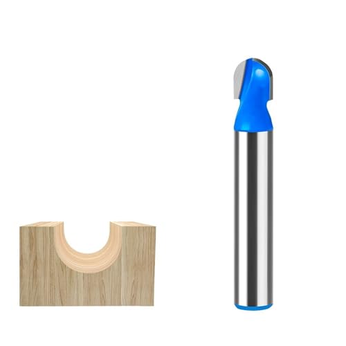 1/4 Zoll 1/2 Zoll Schaft Rundkopf Cove Core Box Router Bit, Graviermaschine Fräser Holzbearbeitungswerkzeuge(6.35X6.35mm) von TAOMENJS