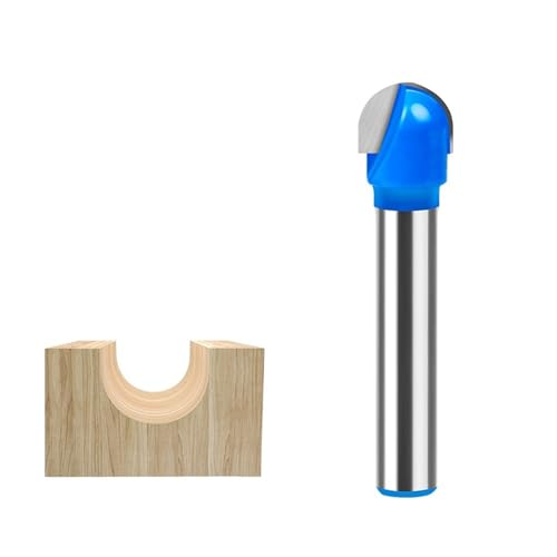 1/4 Zoll 1/2 Zoll Schaft Rundkopf Cove Core Box Router Bit, Graviermaschine Fräser Holzbearbeitungswerkzeuge(6.35X9.52mm) von TAOMENJS