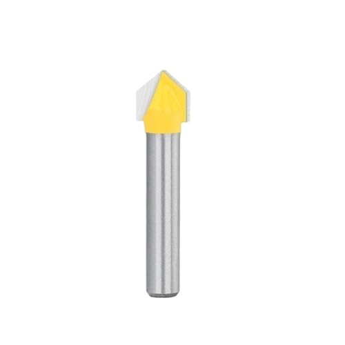 1/4 Zoll Schaft 90 Grad V-Nut-Fräser, 6,35/9,5/12,7 mm Schnittdurchmesser CNC-Gravur-Fräser for die Holzbearbeitung(12.7x6.35mm-90 degree) von TAOMENJS