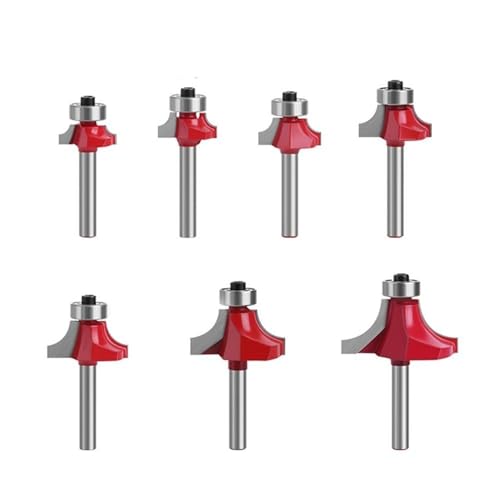1/4 Zoll Schaft Roundover Kantenfräser, Eckenrundungsfräser Holzbearbeitungsfräser(7pcs) von TAOMENJS
