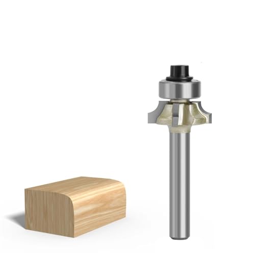 1/4 Zoll Schaft Rundfräser, R1-R3 4 Klingen Eckenrundungsfräser for die Holzbearbeitung(R1.5) von TAOMENJS