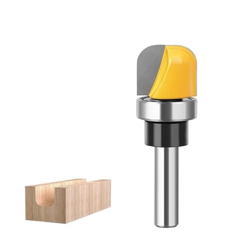 1 Stück/3 Stück Fräser for Schüssel- und Tablettschablonen, 6 mm, 1/4 Zoll, 8 mm Schaft, Fräserwerkzeug for die Holzbearbeitung mit kugelgelagertem Hartmetall-Rundfräser(8X19mm) von TAOMENJS