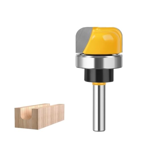 1 Stück/3 Stück Fräser for Schüssel- und Tablettschablonen, 6 mm, 1/4 Zoll, 8 mm Schaft, Fräserwerkzeug for die Holzbearbeitung mit kugelgelagertem Hartmetall-Rundfräser(8X29mm) von TAOMENJS