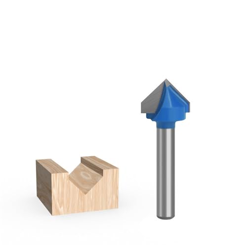 1 Stück 6 mm Schaft V-Nut-Fräser, 90/120/150 Grad CNC-Gravur Schlitzfräser Hartmetallfräser for die Holzbearbeitung(6x16x90 Degree) von TAOMENJS