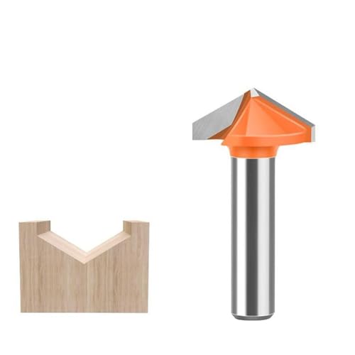 1 Stück 8 mm Schaft V-Nut-Fräser, 60/90/12/150 Grad CNC-Gravur Holzbearbeitung Fräser Fasenwerkzeug(8 * 22mm*120Degree) von TAOMENJS