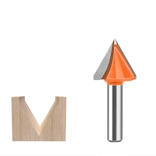 1 Stück 8 mm Schaft V-Nut-Fräser, 60/90/12/150 Grad CNC-Gravur Holzbearbeitung Fräser Fasenwerkzeug(8 * 22mm*60Degree) von TAOMENJS